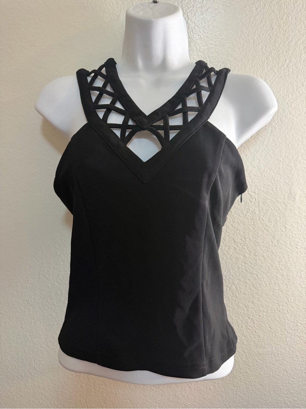 Millau Black Lattice V-Neck Camisole